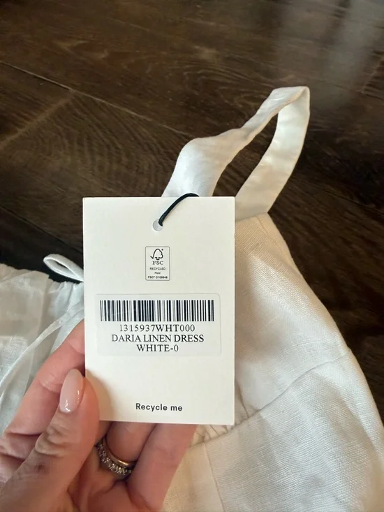 Reformation White Linen Mini Dress with Tie Front - Picture 2 of 3